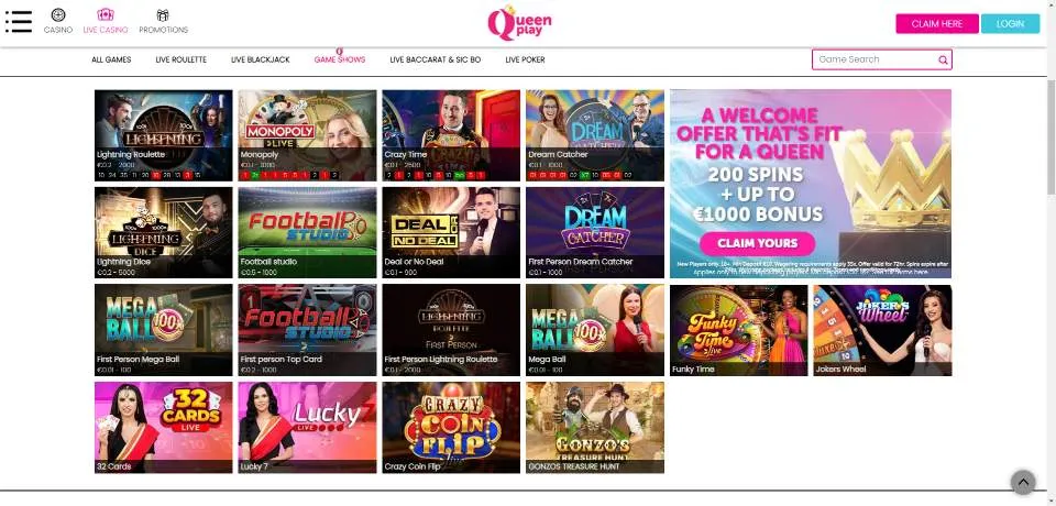 Queenplay Gameshows Background Image