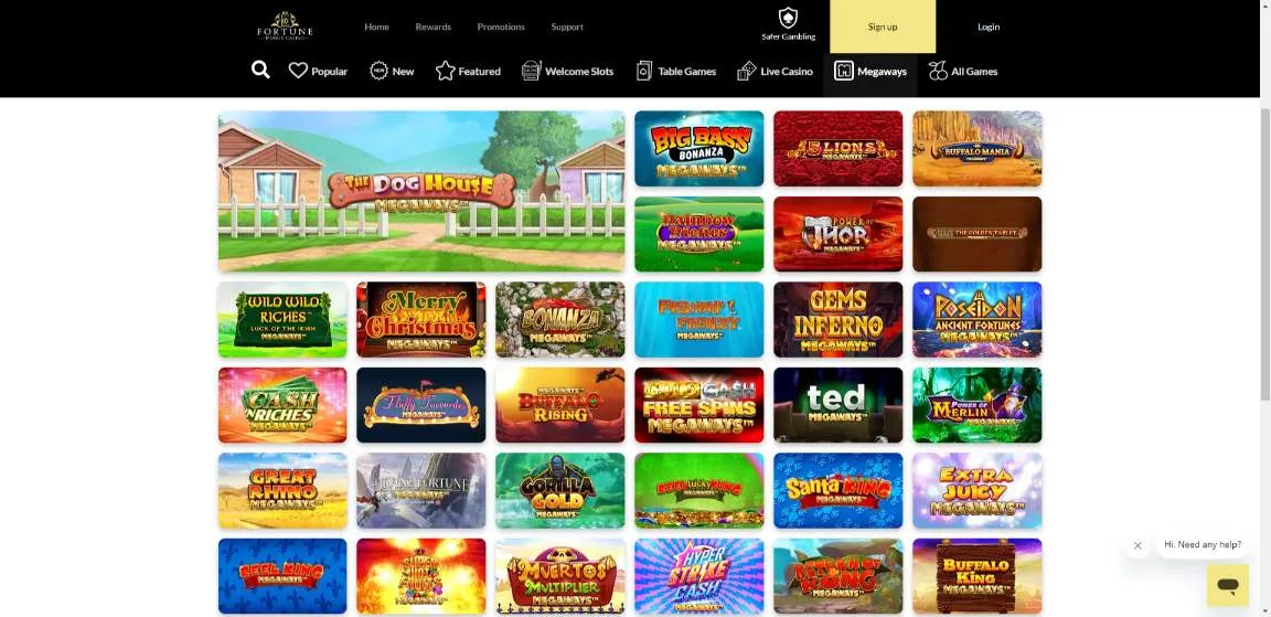Fortune Mobile Casino Megaways Background Image