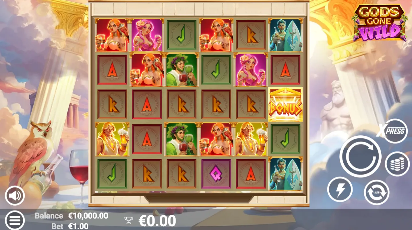 Gods Gone Wild Slot Game Background Image