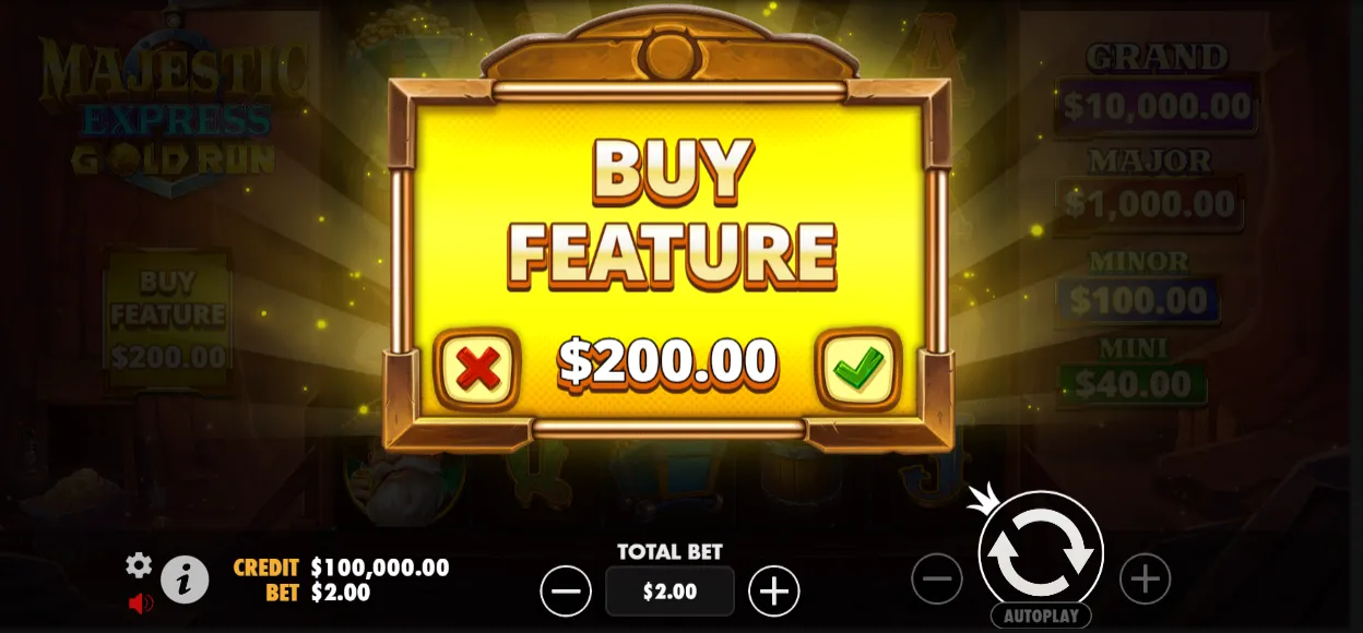 Majestic Express Gold Run Buy Feature Background Image