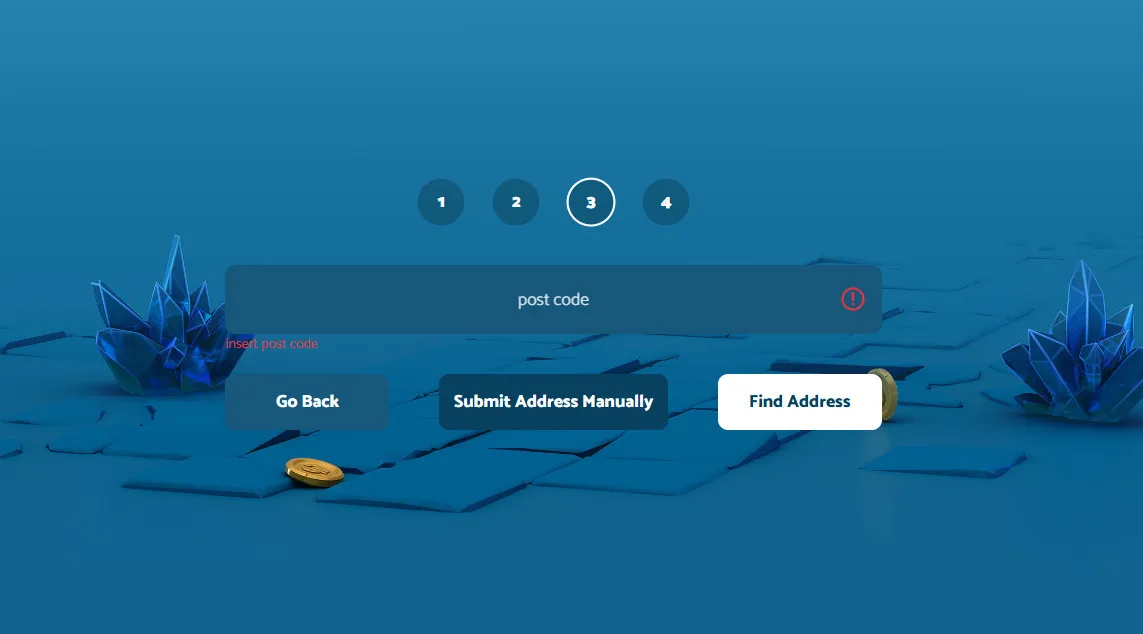 Add Your Post Code To Register At Yeti Casino Background Image