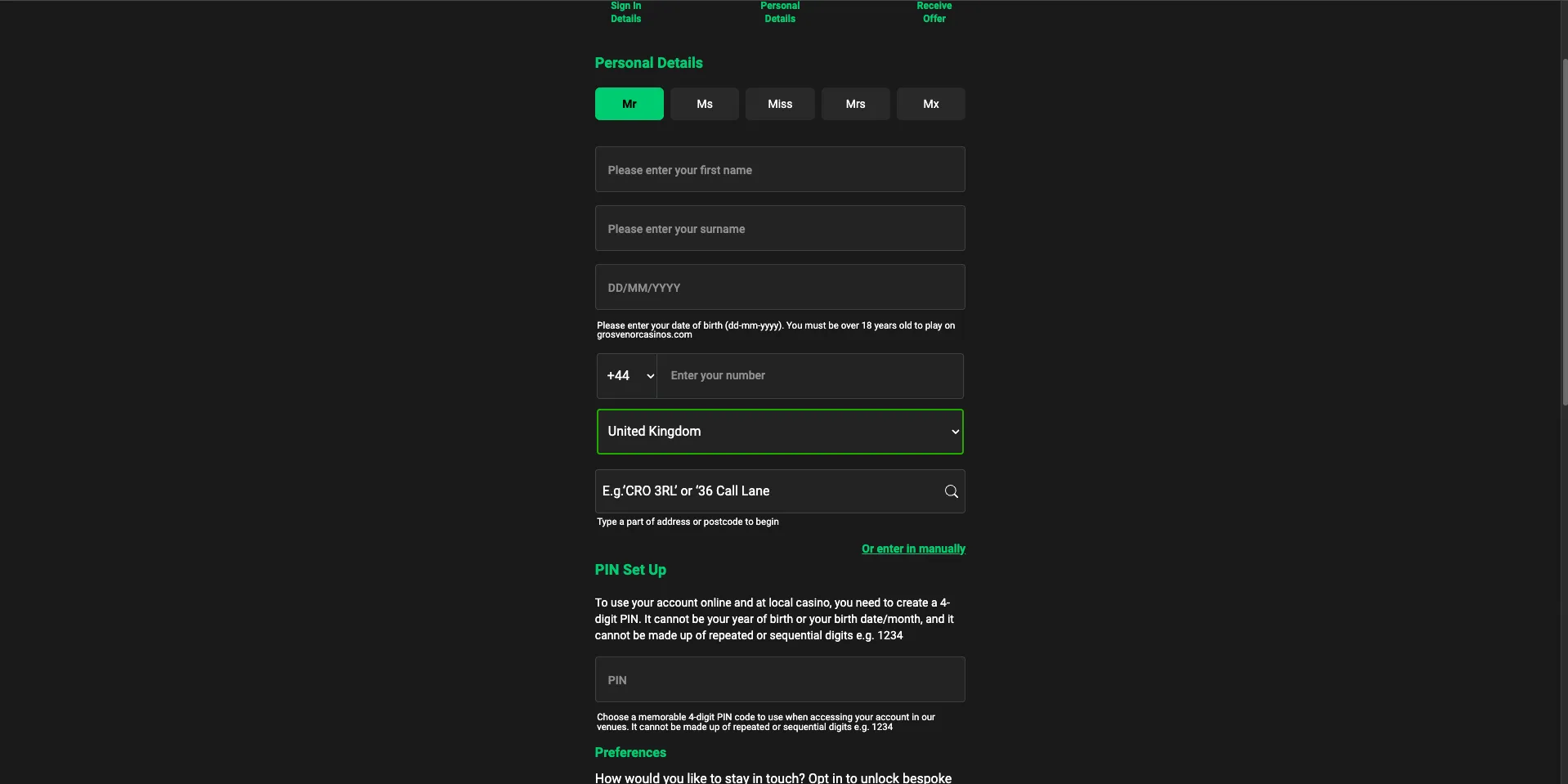 Personal Details Background Image