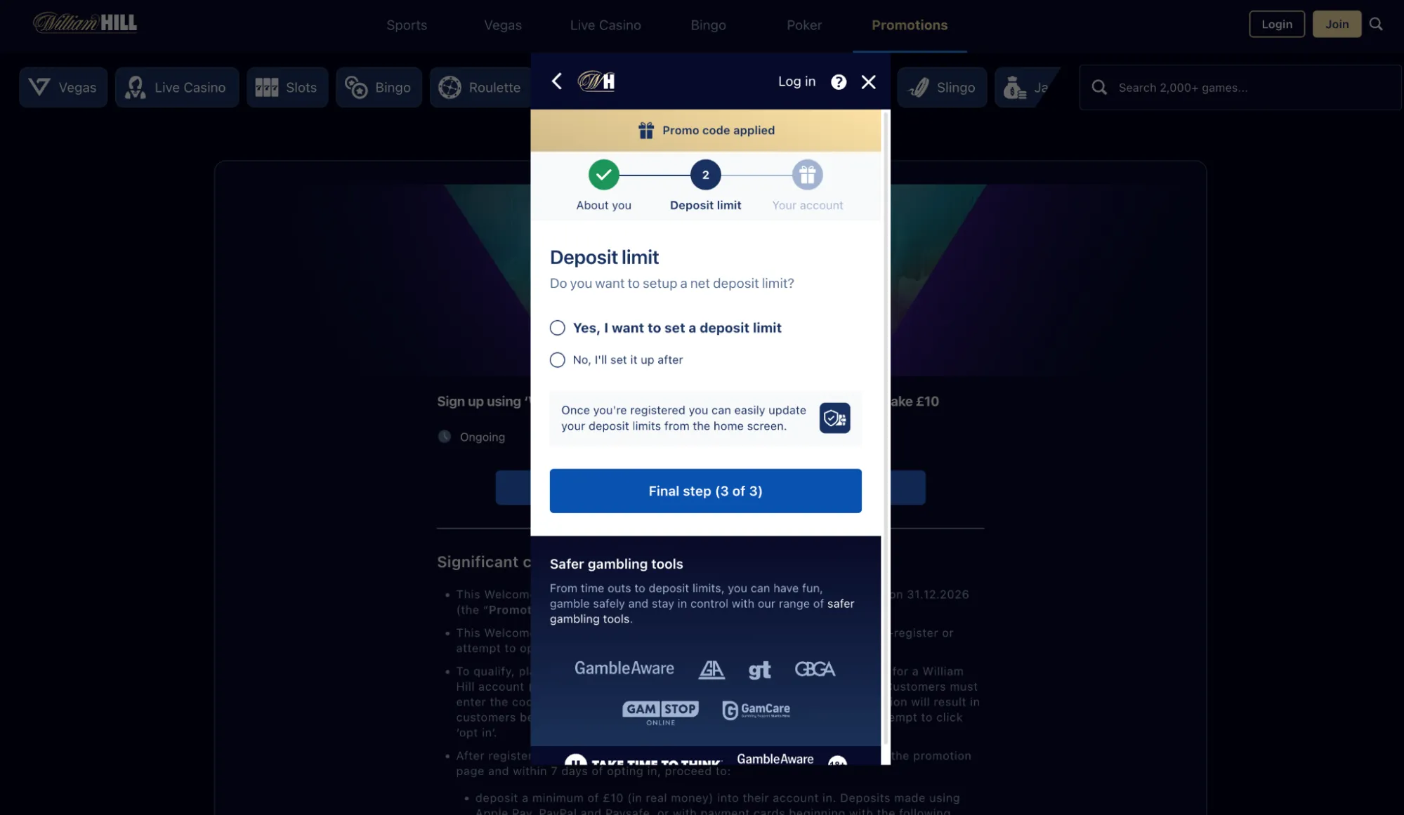 Deposit Limits Background Image