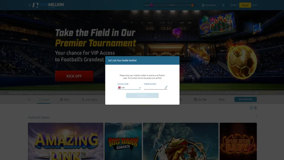 PlayMillion Casino How To Sign Up Step 2 Background Image