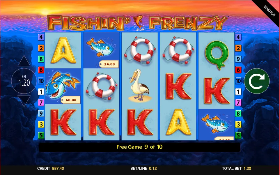 Fishin' Frenzy Slot Testing 1 Background Image