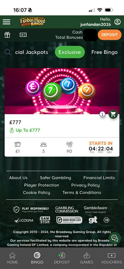 Exclusive Bingo Games On Mobile At Robin Hood Bingo Casino Background Image