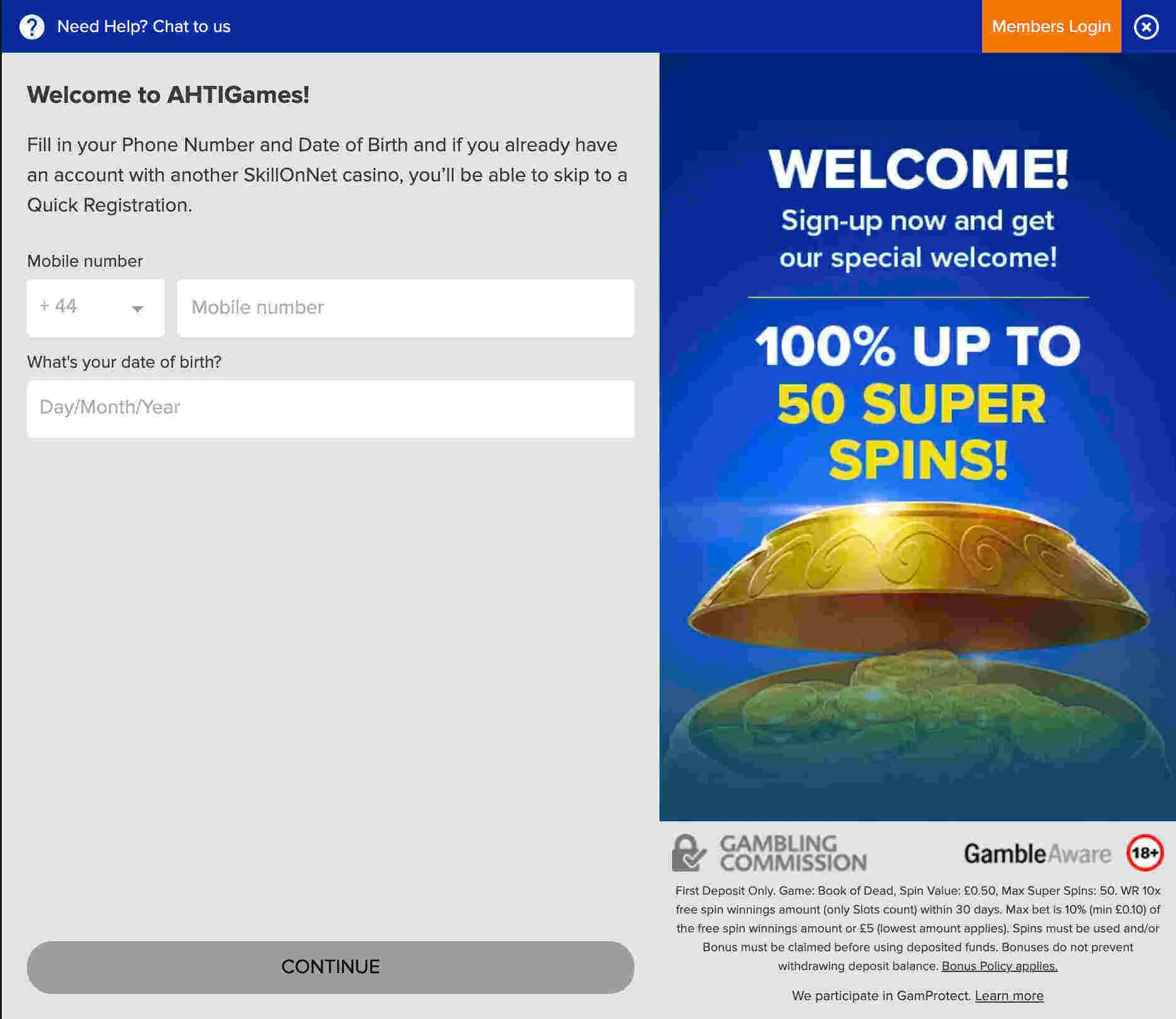 Sign Up To Ahti Games Casino Background Image