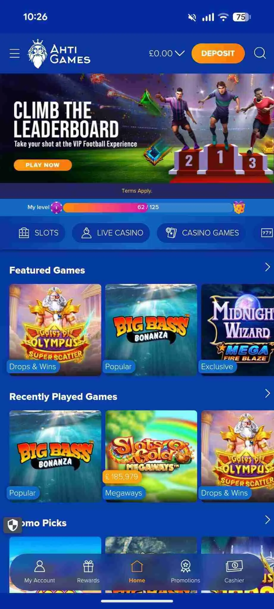 Ahti Games Casino Mobile Performance Background Image