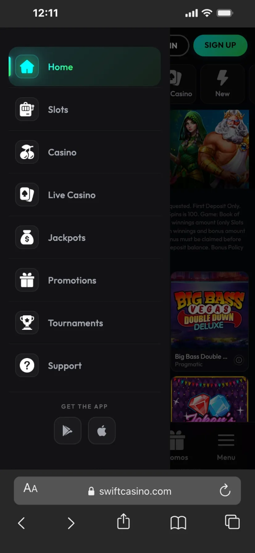Swift Casino Mobile 2 Background Image