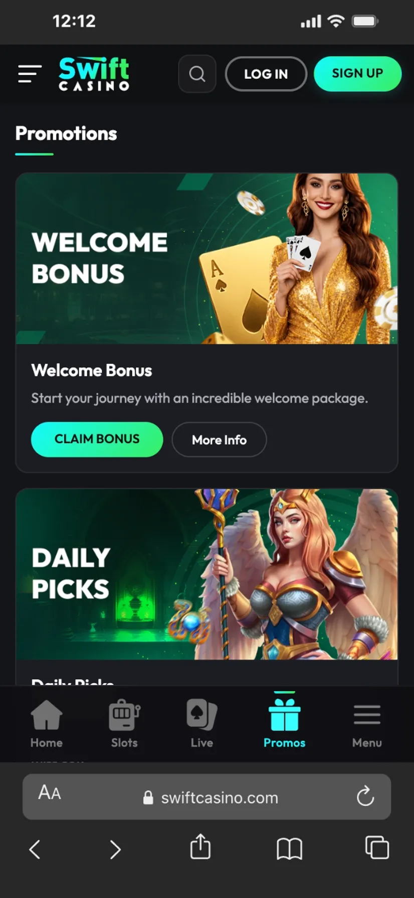 Swift Casino Mobile 3 Background Image