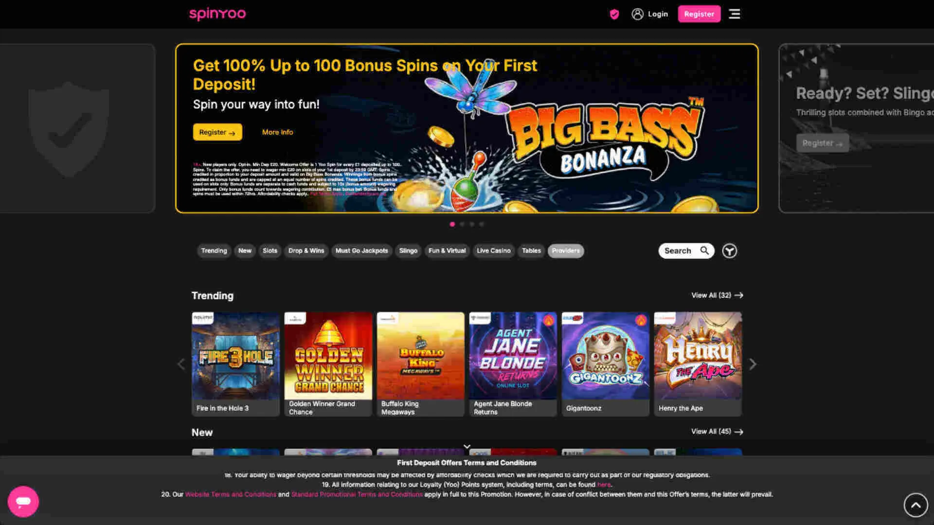 Sign Up To SpinYoo Casino Background Image