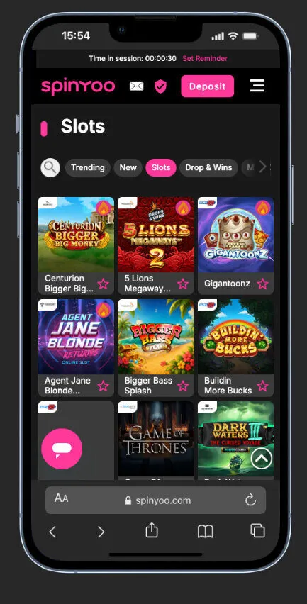 SpinYoo Casino Mobile Performance Background Image