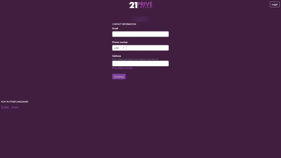 Add Address Email And Phone At The 21Prive Sign Up Form Background Image