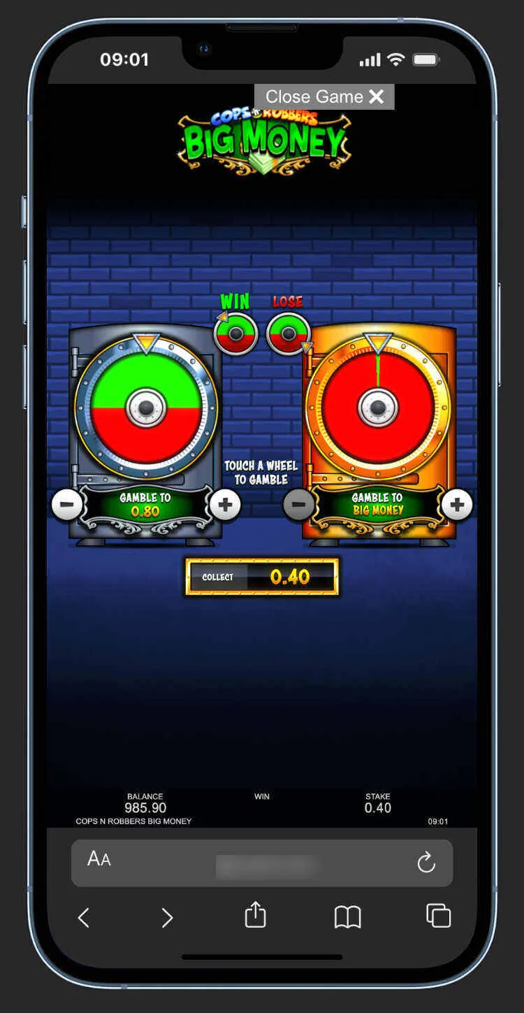 Cops 'n' Robbers Big Money Gameplay Background Image