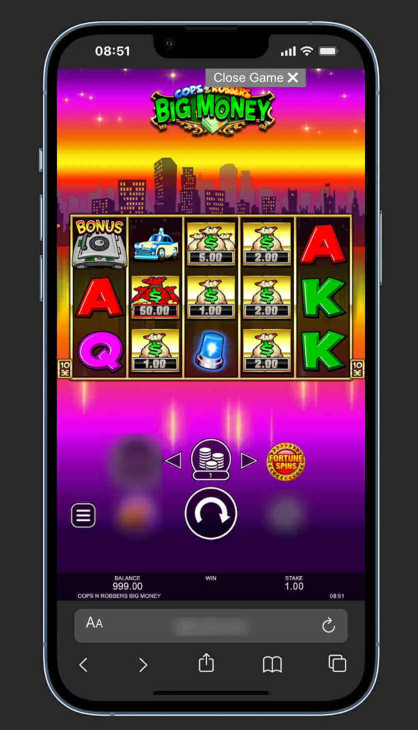 Theme Of The Cops 'n' Robbers Big Money Slot Background Image