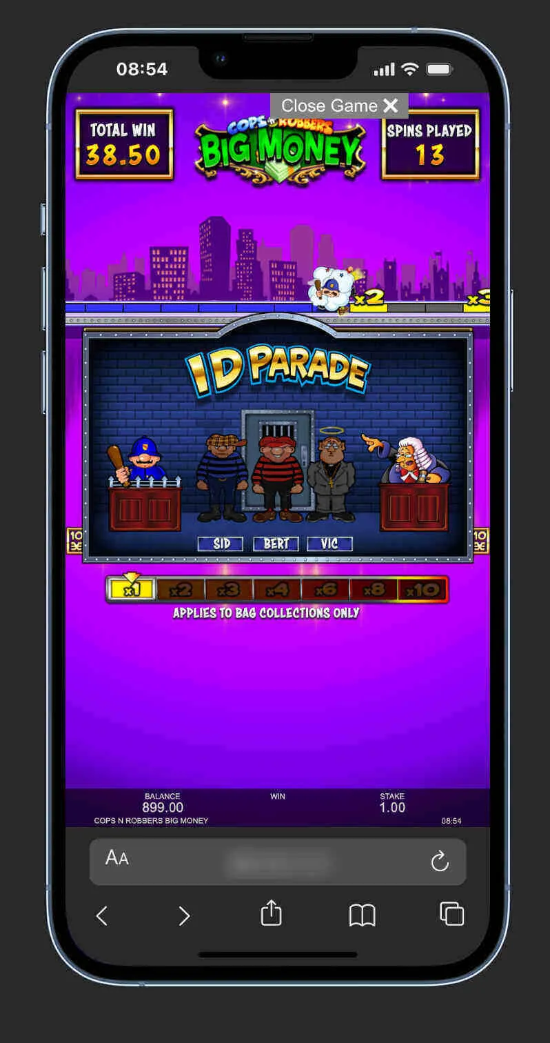 Story Of The Cops 'n' Robbers Big Money Slot Background Image