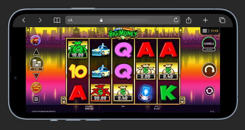 Cops 'n' Robbers Big Money Slot On Mobile Background Image