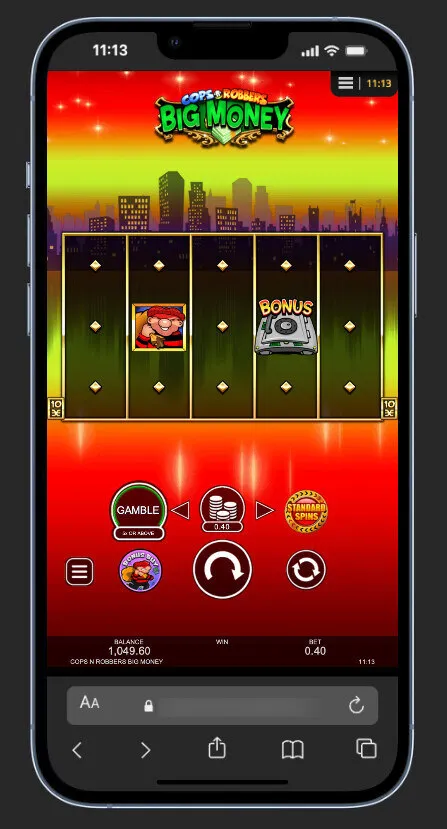 Cops 'n' Robbers Big Money Slot Mobile Performance Background Image
