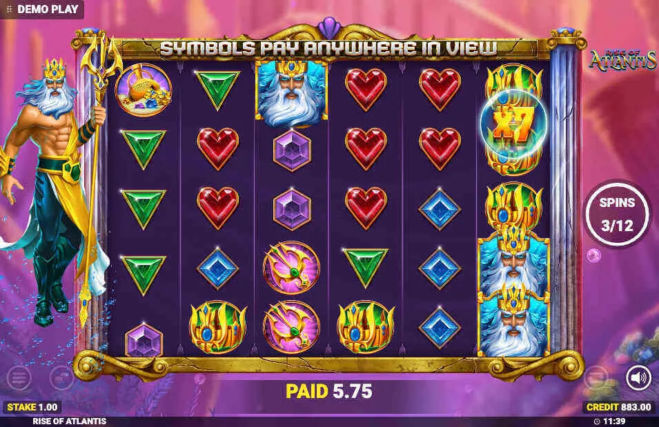 Rise Of Atlantis Slot Free Spins Feature Background Image