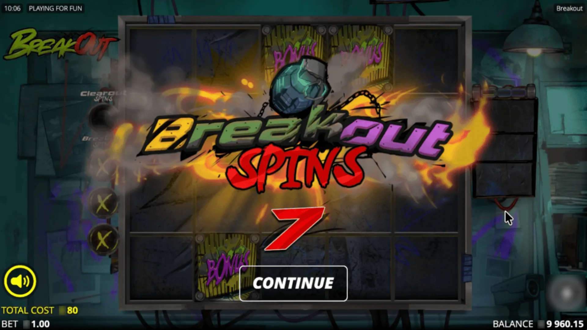 Breakout Slot Breakout Spins Background Image