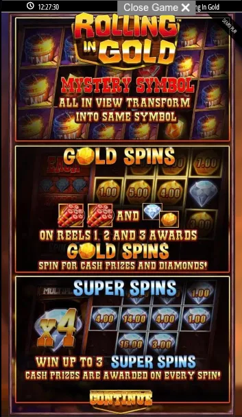 Rolling In Gold Slot Mobile 1 Background Image