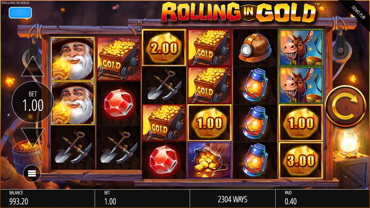 Rolling In Gold Slot 2304 Ways To Win Background Image