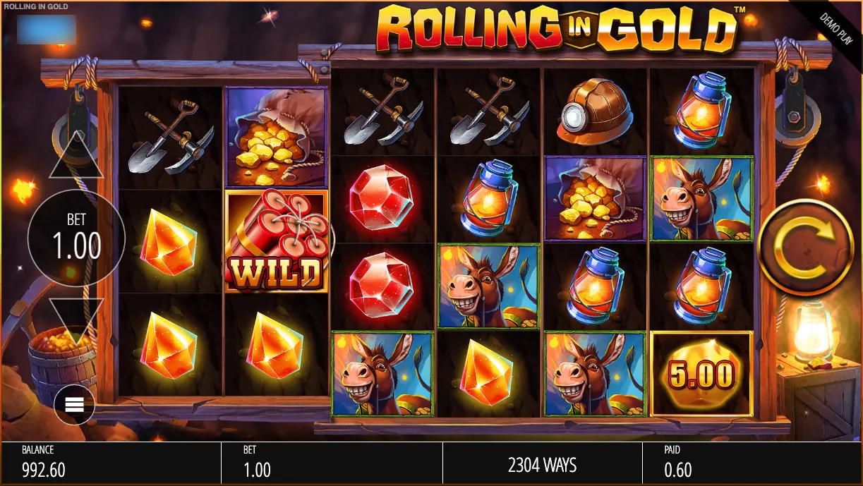 Rolling In Gold Slot Wild Symbol Background Image
