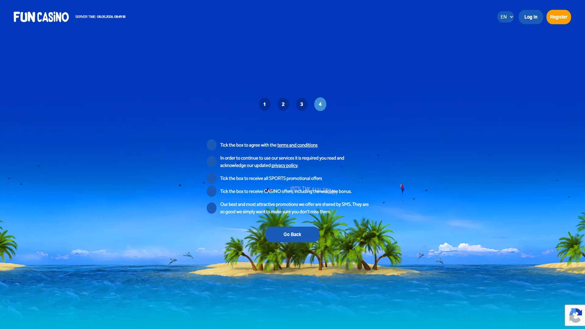 Fun Casino How To Sign Up Step 3 Background Image