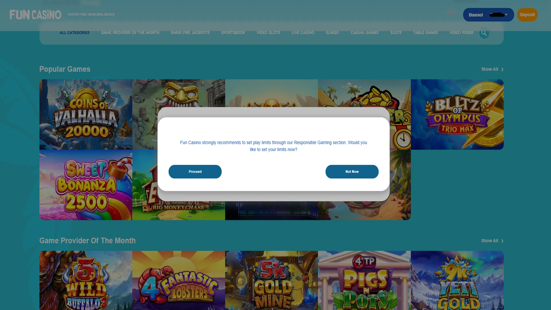 Fun Casino How To Sign Up Step 4 Background Image