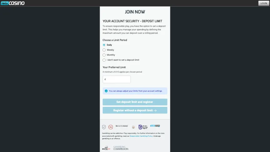 Hello Casino How To Sign Up Step 4 Background Image