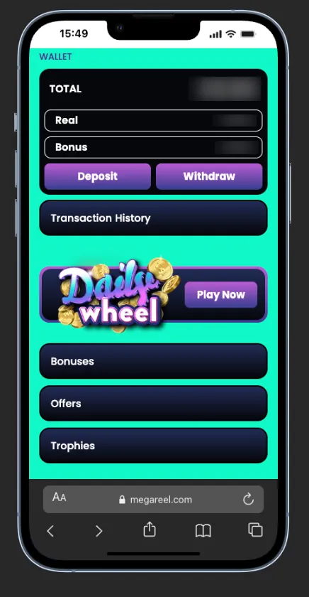 Mega Reel Casino Mobile 4 Background Image