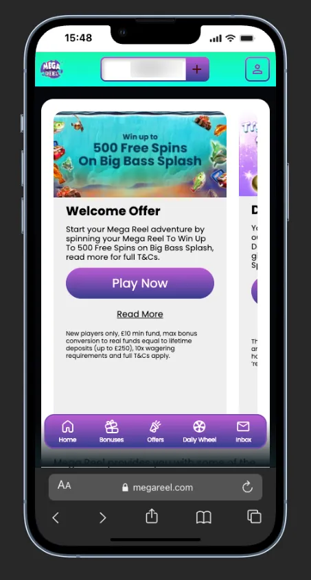 Mega Reel Casino Mobile 5 Background Image