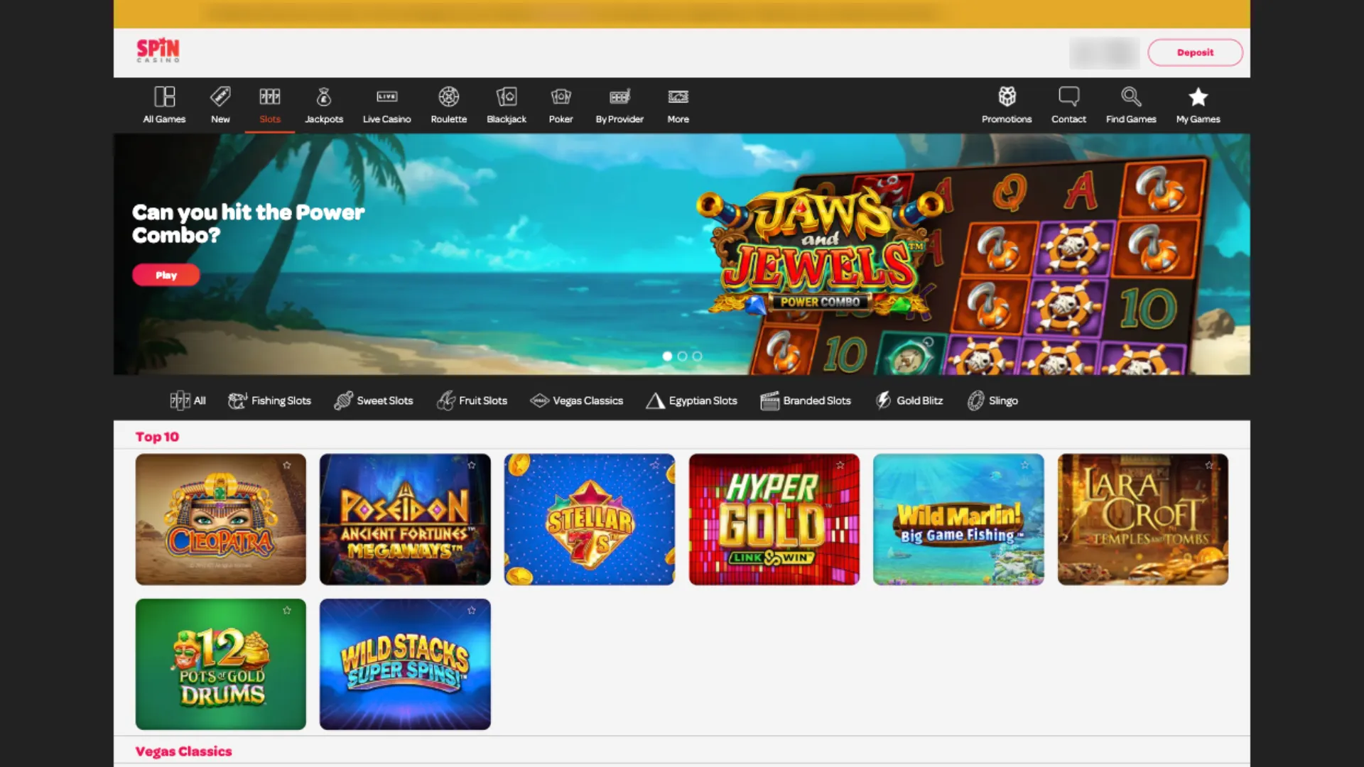 Spin Casino Slots Background Image