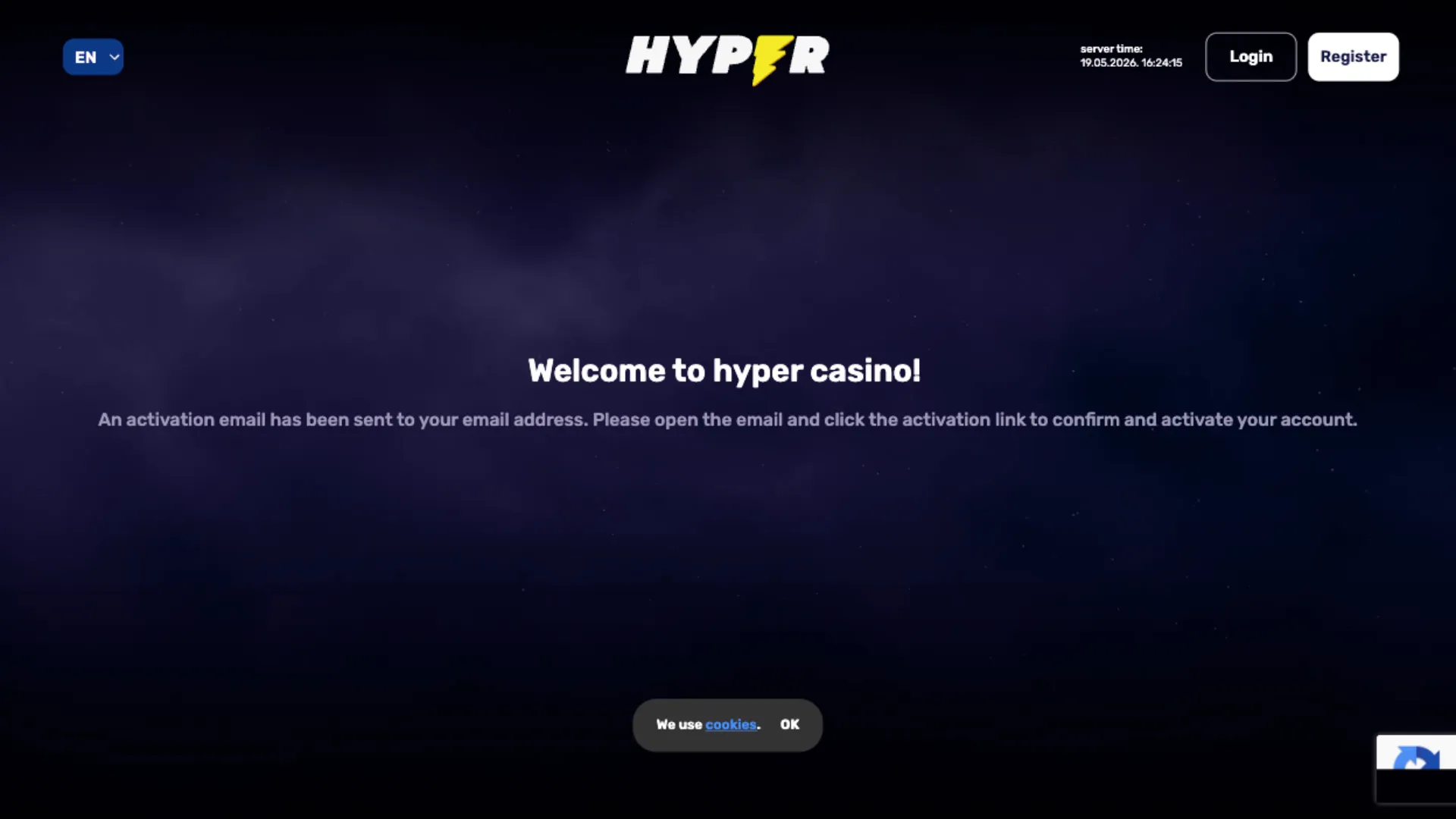 Hyper Casino How To Sign Up Step 6 Background Image