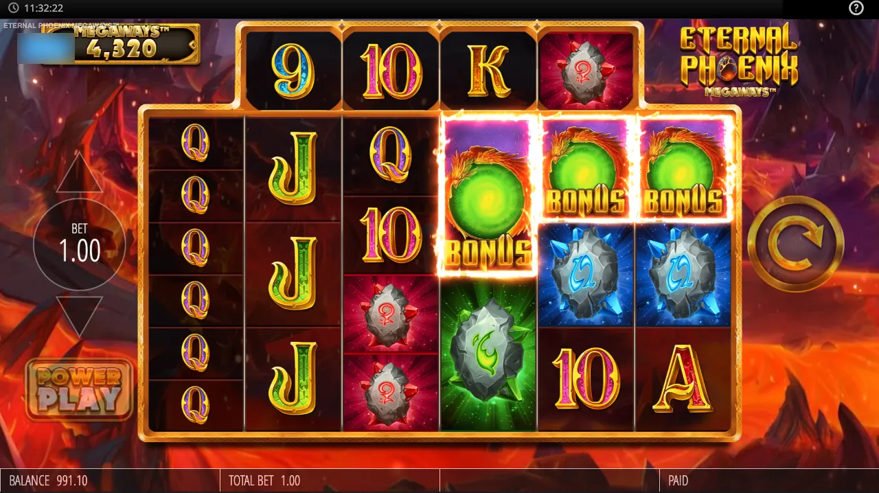 Eternal Phoenix Megaways Slot Bonus Symbols Background Image