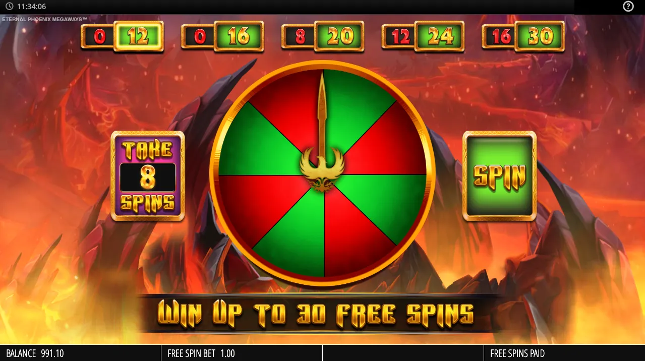 Eternal Phoenix Megaways Slot Gamble Features Background Image