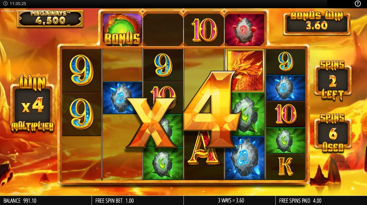 Eternal Phoenix Megaways Slot Free Spins Background Image