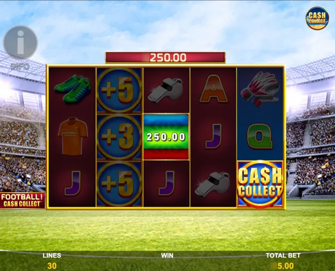 Football Cash Collect Slot Feature Background Image