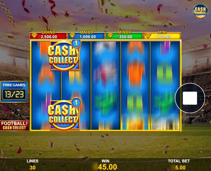 Football Cash Collect Slot Walking Cash Collect Background Image
