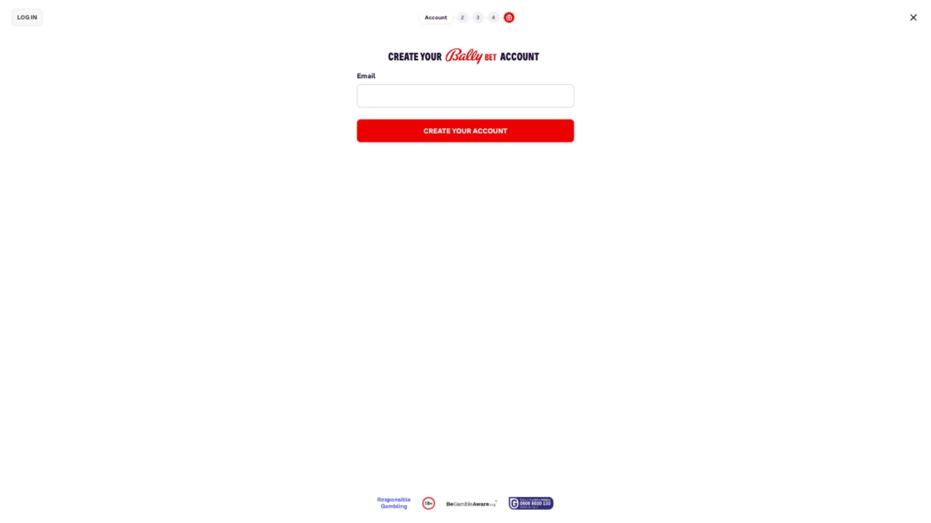 Create Your Bally Account Background Image