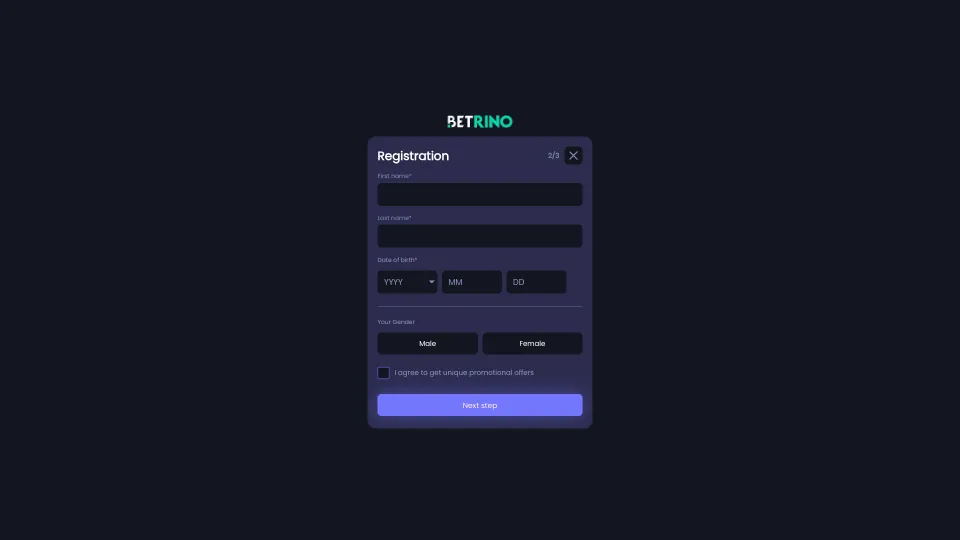 Add Your Name To Register At Betrino Background Image
