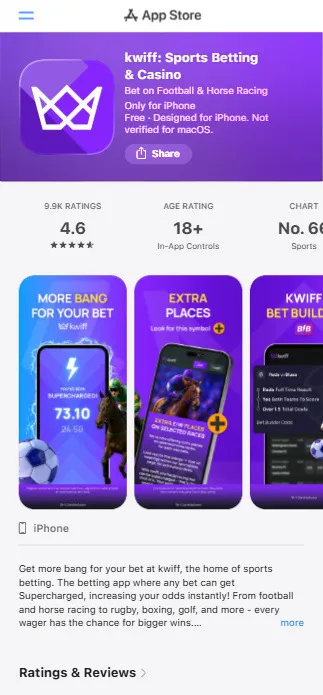 Kwiff Casino Mobile App Background Image