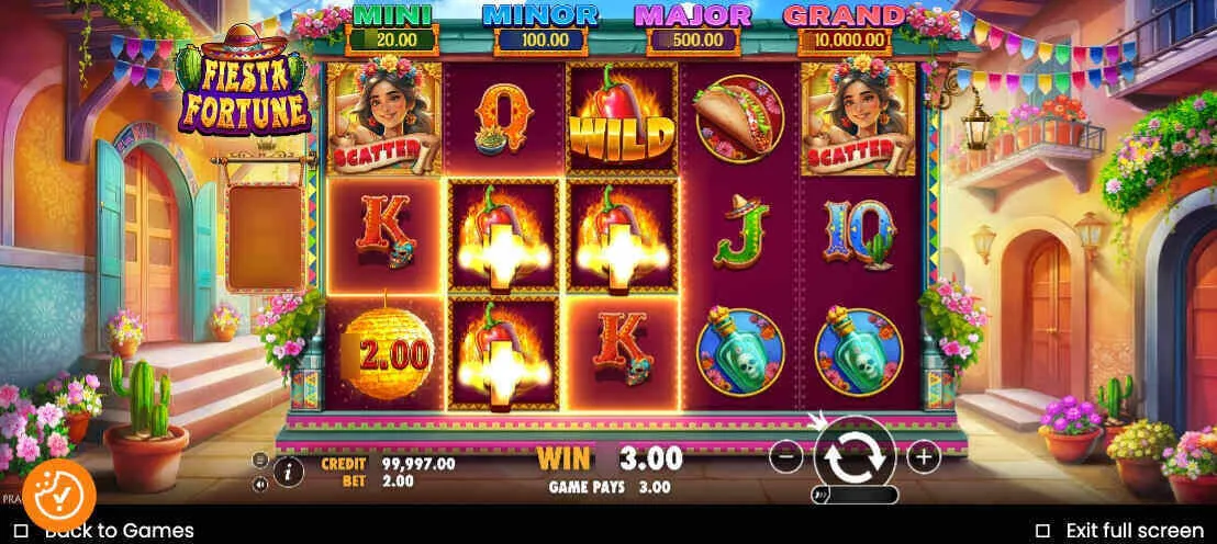 Fiesta Fortune Slot On Mobile Landscape Background Image
