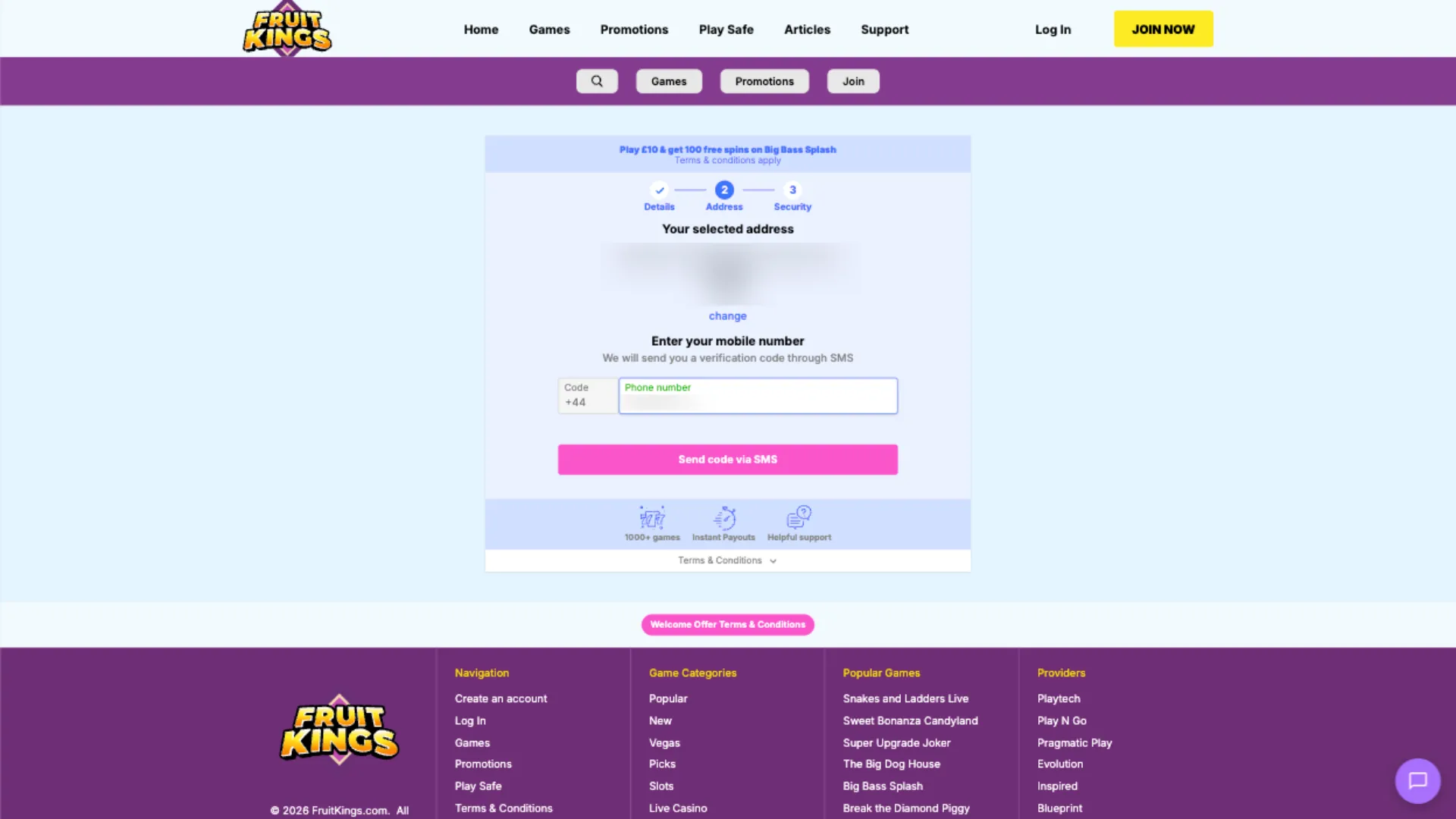 Fruitkings Casino How To Sign Up Step 3 Background Image