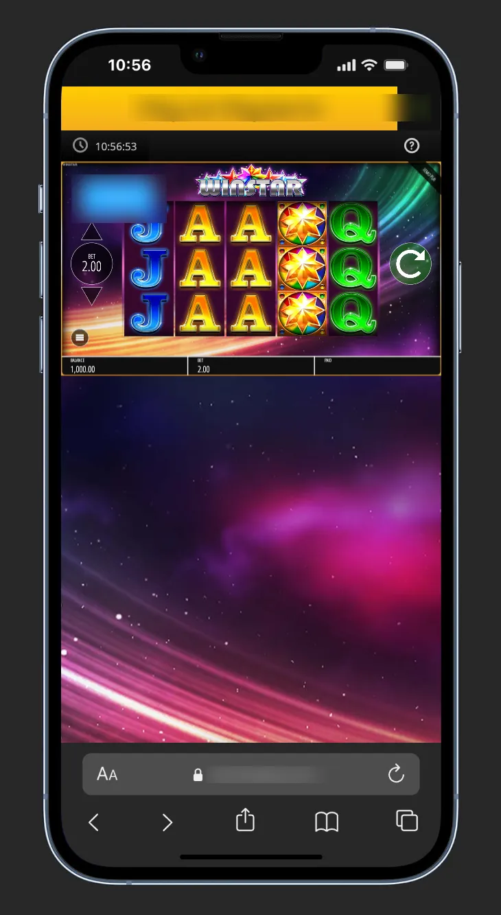 Winstar Slot Mobile 1 Background Image