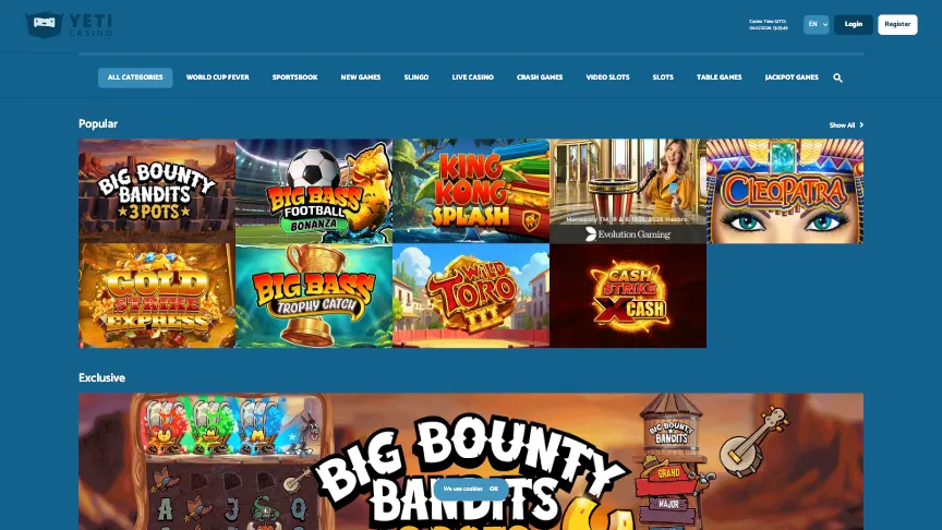 Sister Sites Casino Yeti Background Image