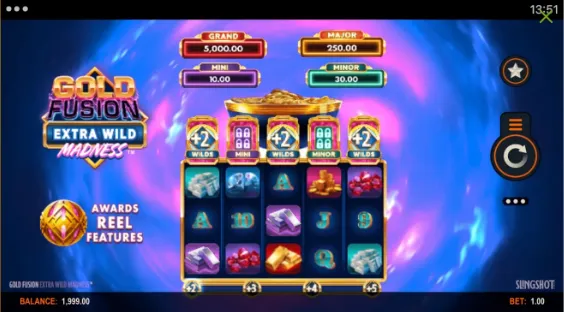 Gold Fusion Extra Wild Madness Slot Mobile 2 Background Image