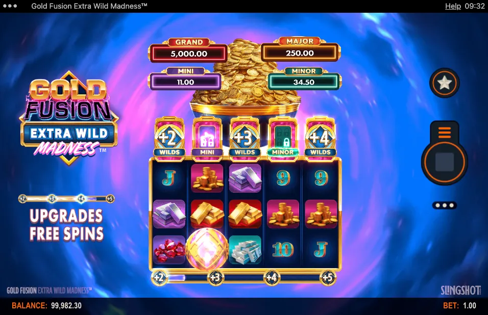 Gold Fusion Extra Wild Madness Slot Upgrade Background Image