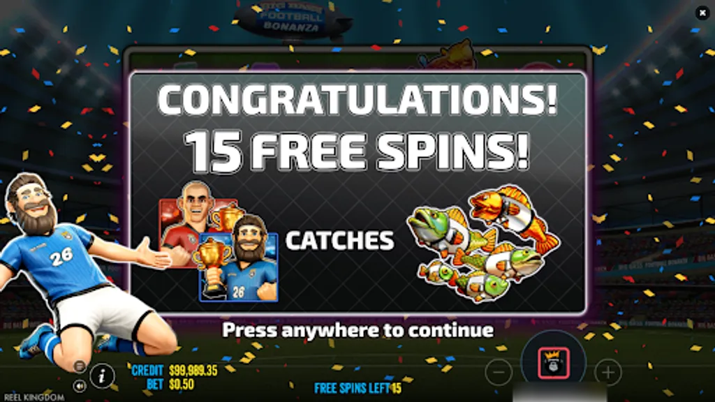 image of bonus feature on big bass football bonanza