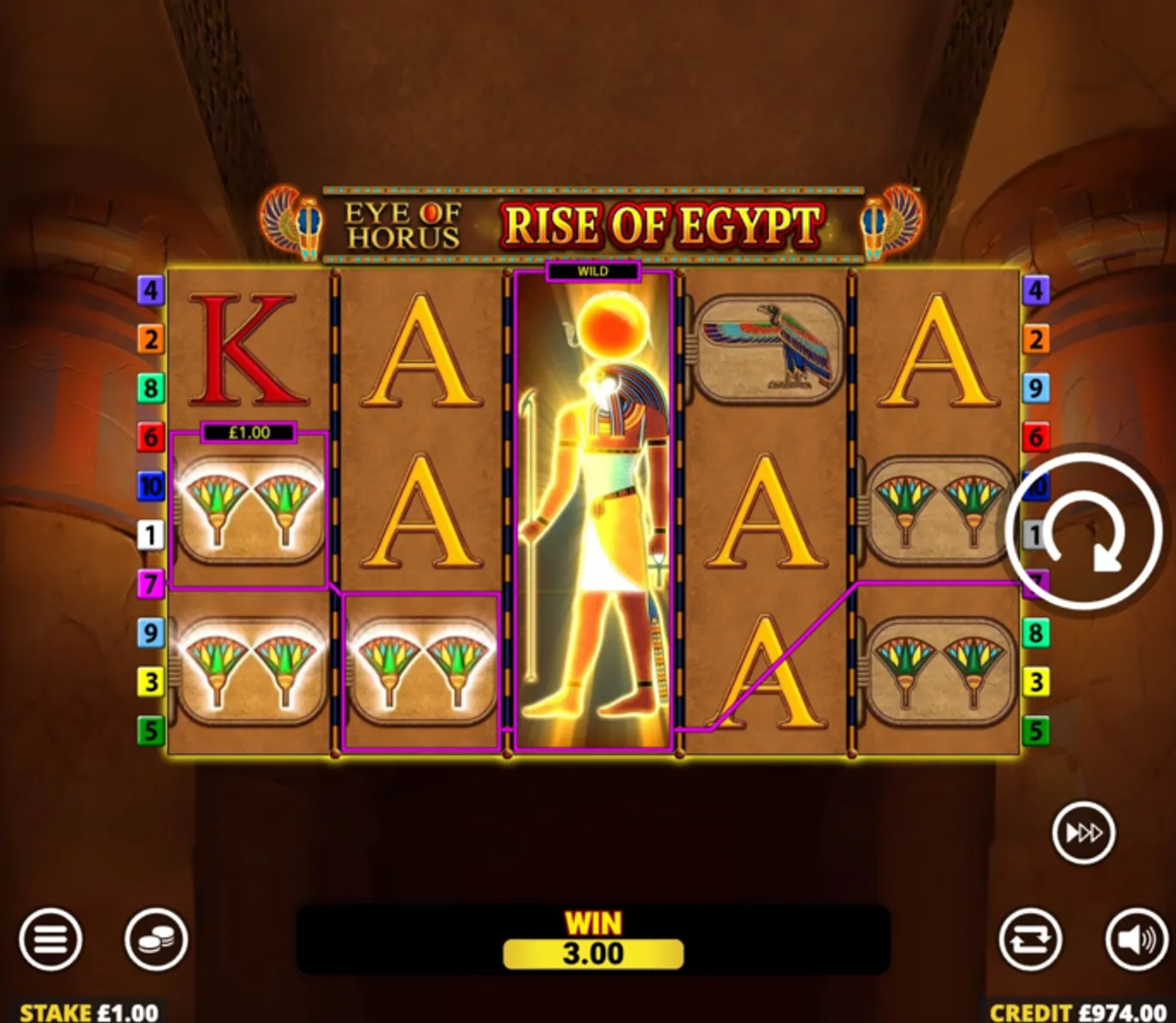 Eye of Horus Rise of Egypt Slot Wild Symbol